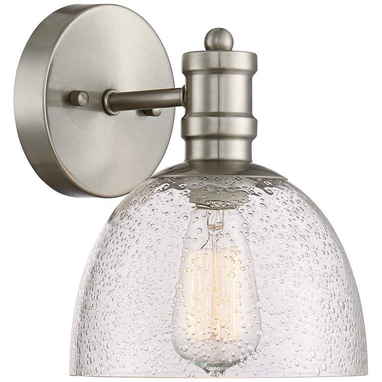 Image 5 Bleecker Industrial 9 1/4"H Brushed Nickel LED Wall Sconce more views