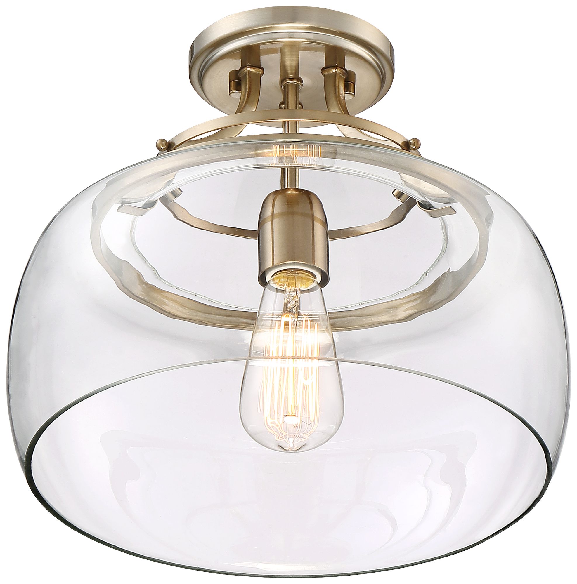 Charleston Brass 13 1/2" Wide Clear Glass LED Ceiling Light 35F48
