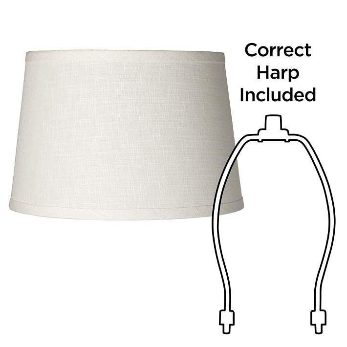 Set Of 2 White Linen Drum Lamp Shade, Cylinder Lamp Shade White