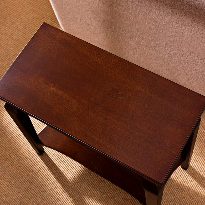 Stratus 24&quot; Wide Cherry Wood Narrow Chairside Table more views
