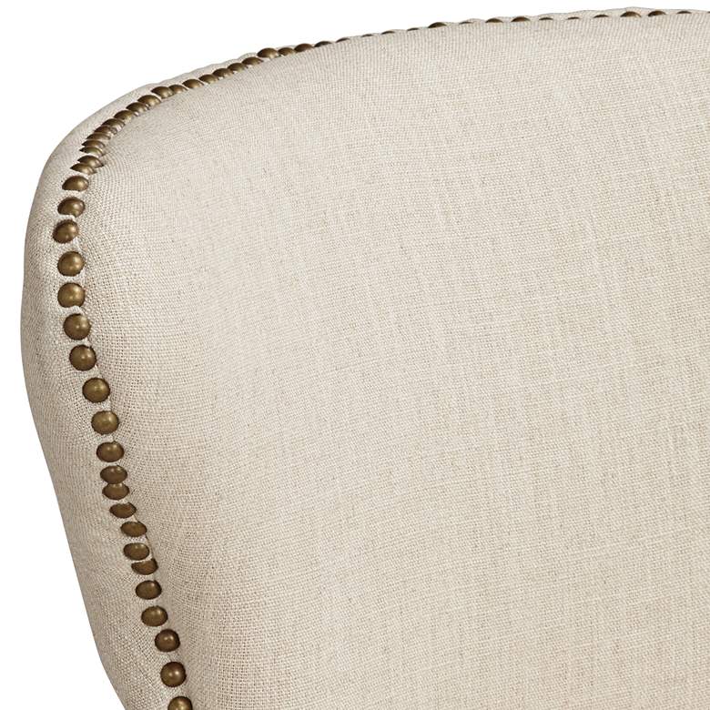 Ariana Sand Fabric 29 1/2&quot; Tufted Swivel Bar Stool more views