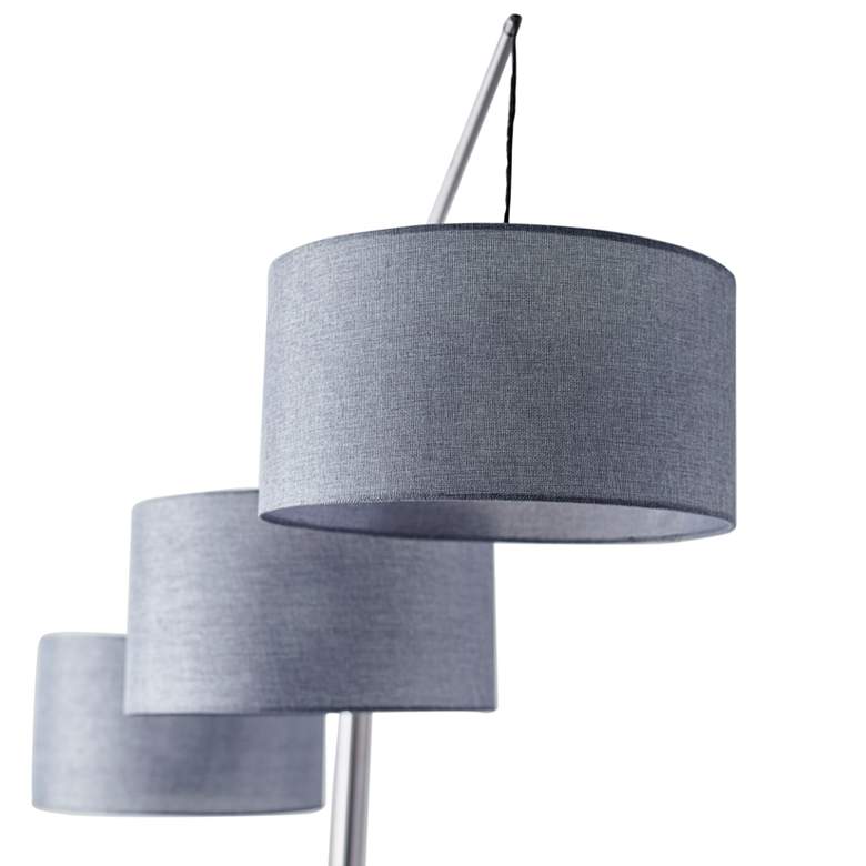 Wellington Brushed Steel Adjustable 3-Light Arc Floor Lamp more views