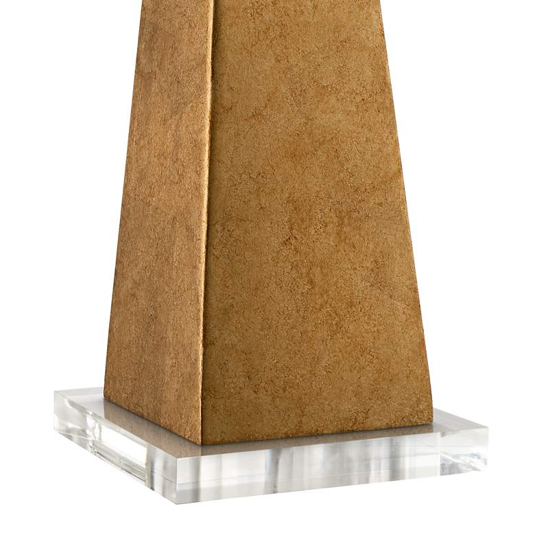 Design Gold Leaf Obelisk Table Lamp With 7&quot; Wide Square Riser more views