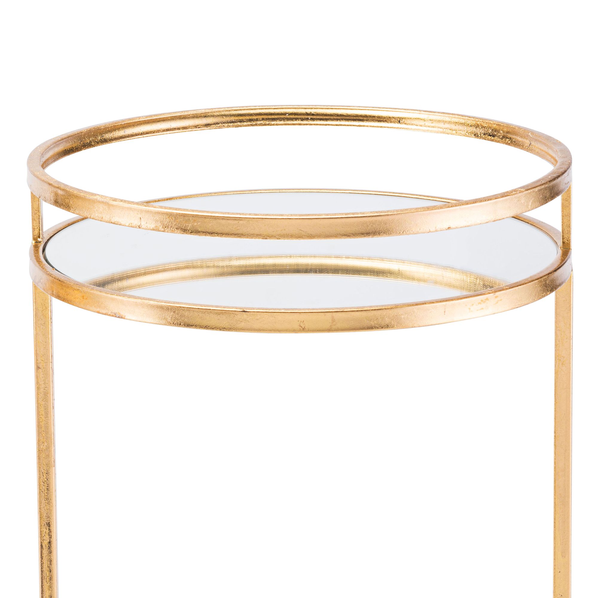 Zuo Ringo Mirrored Top And Gold 2 Piece Nesting Table Set