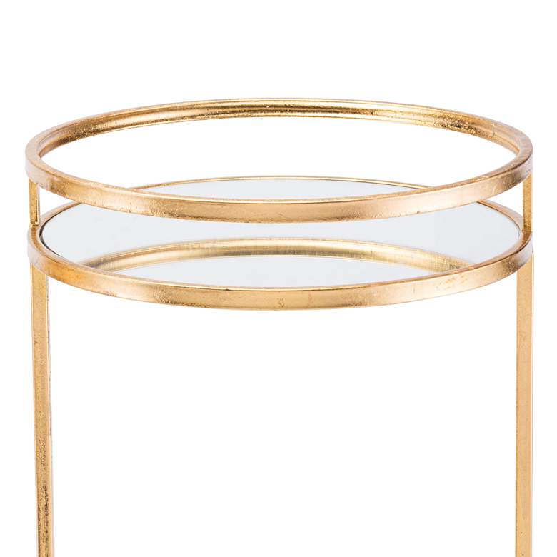 Zuo Ringo Mirrored Top And Gold 2 Piece Nesting Table Set