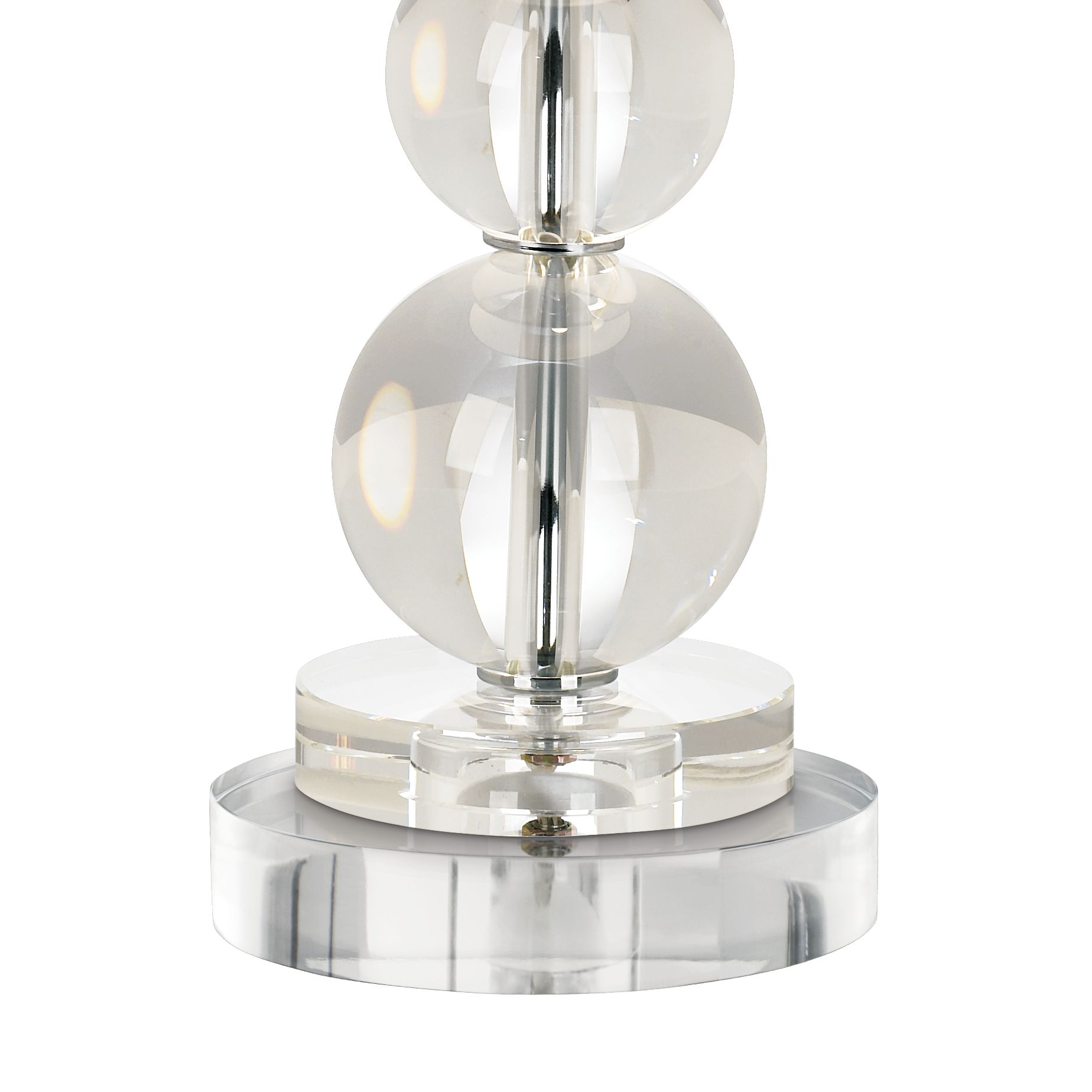 Stacked Crystal Spheres Table Lamp With 8" Wide Round Riser 375N0