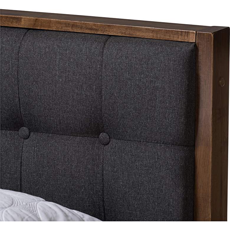 Image 4 Jupiter Gray Fabric Button-Tufted Full Platform Bed more views