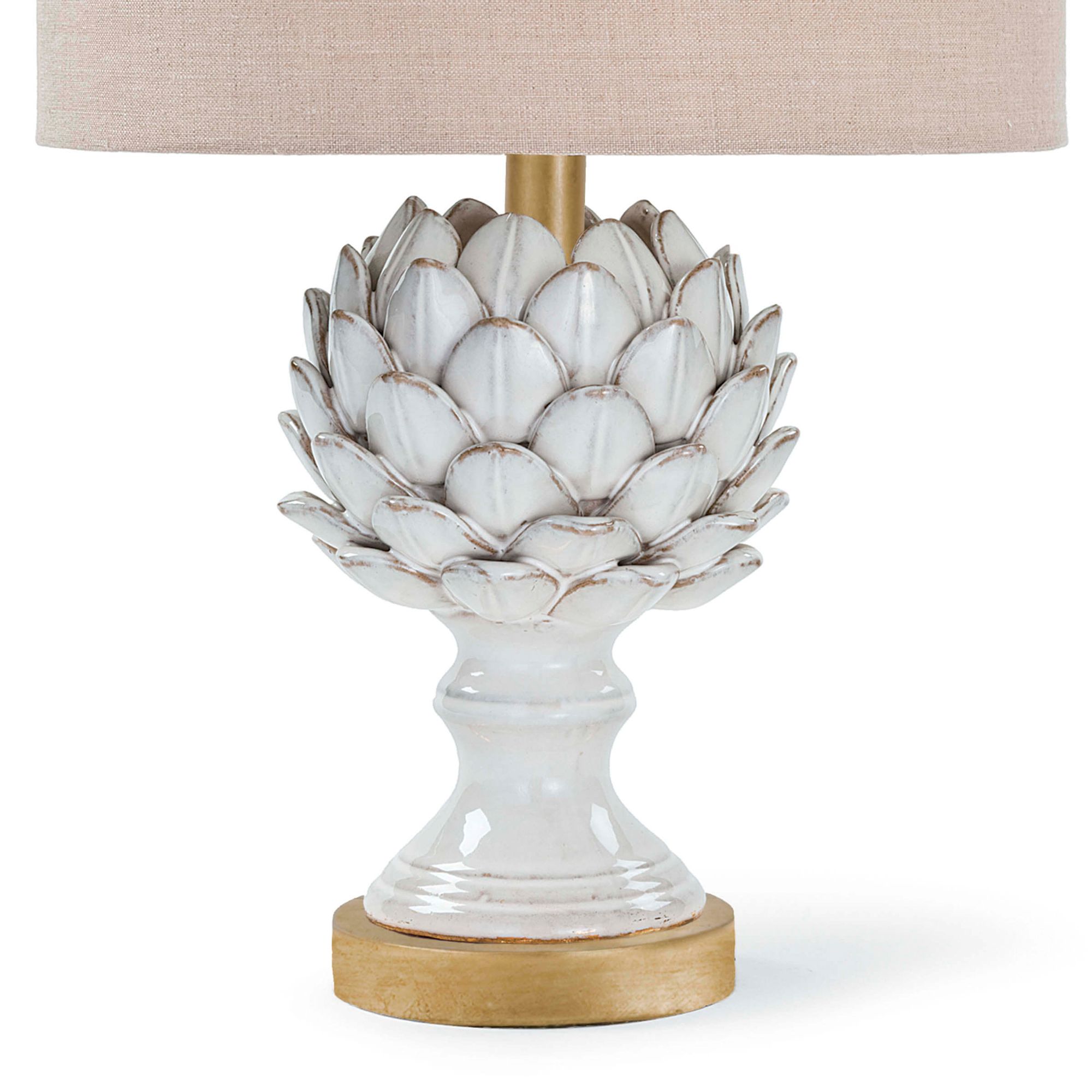 Leafy Artichoke OffWhite Ceramic Accent Table Lamp 37K65 Lamps Plus