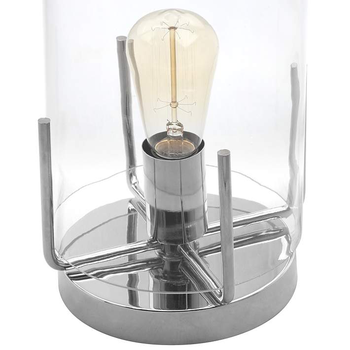 Kite 13 H Clear Glass And Nickel, Uplight Touch Accent Lamp