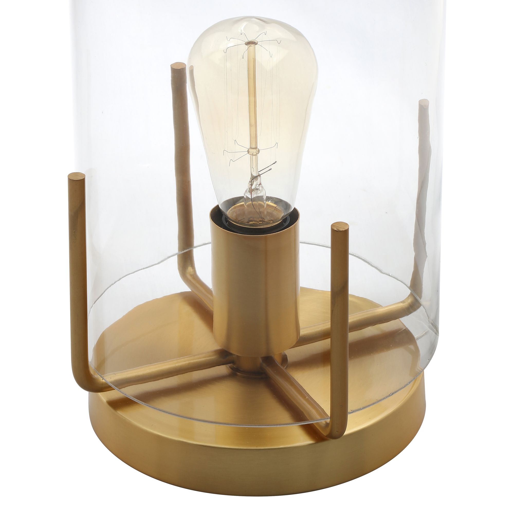 Kite 13"H Clear Glass and Brass Uplight Accent Table Lamp 37M04