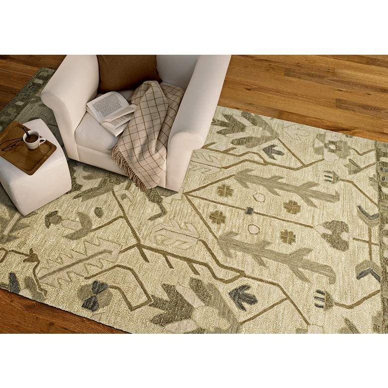 Kaleen Brooklyn 5307-23 5&#39;x7&#39;6&quot; Olive Wool Area Rug more views