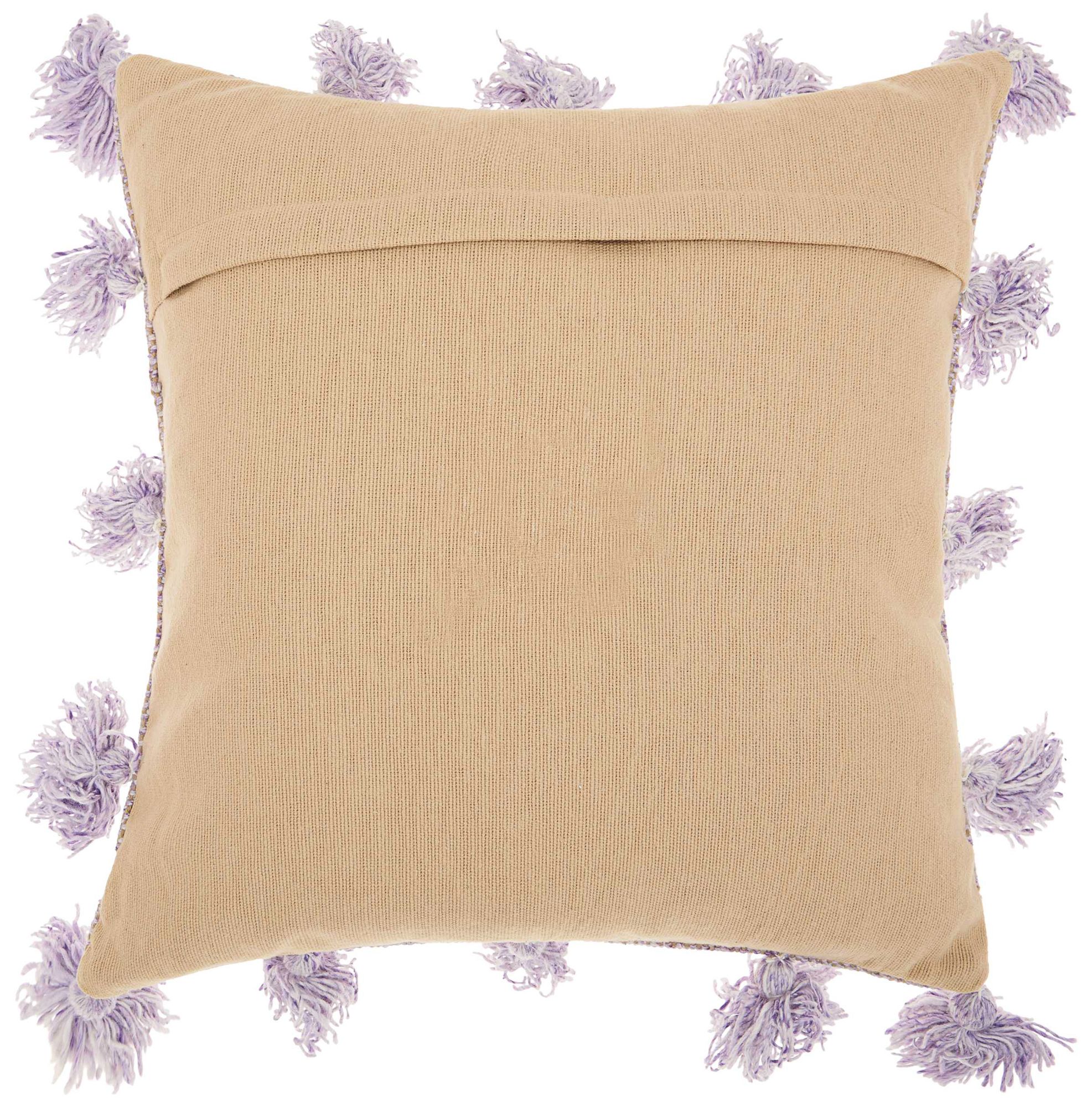 Life Styles Lavender Tassel Border 18" Square Throw Pillow 37R48
