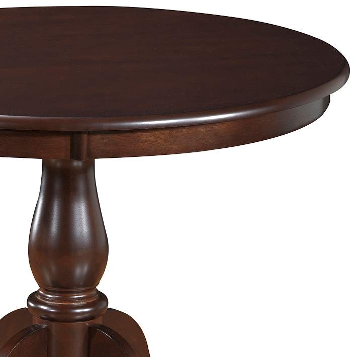 Bella 35 Wide Espresso Round Wood, Round Wood Pedestal Dining Table
