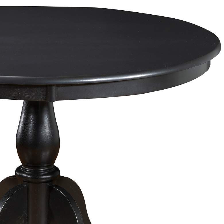 Bella 42 Wide Antique Black Round Pedestal Dining Table