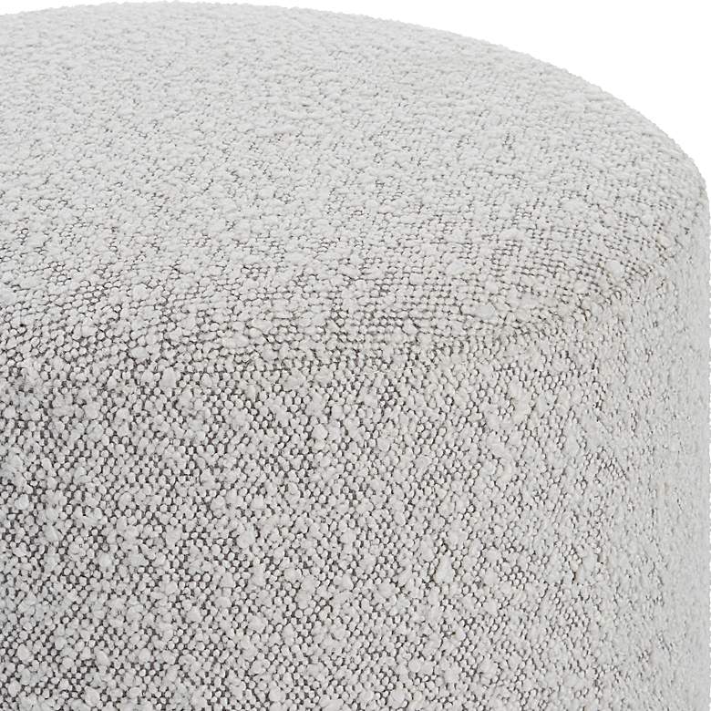 Image 5 Uttermost Avila Gray and White Fabric Ottoman with Wooden Base more views