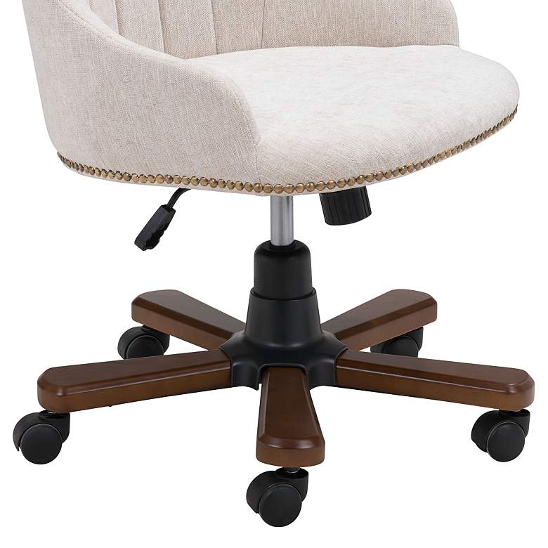 Zuo Gables Beige Faux Leather Adjustable Swivel Office Chair more views