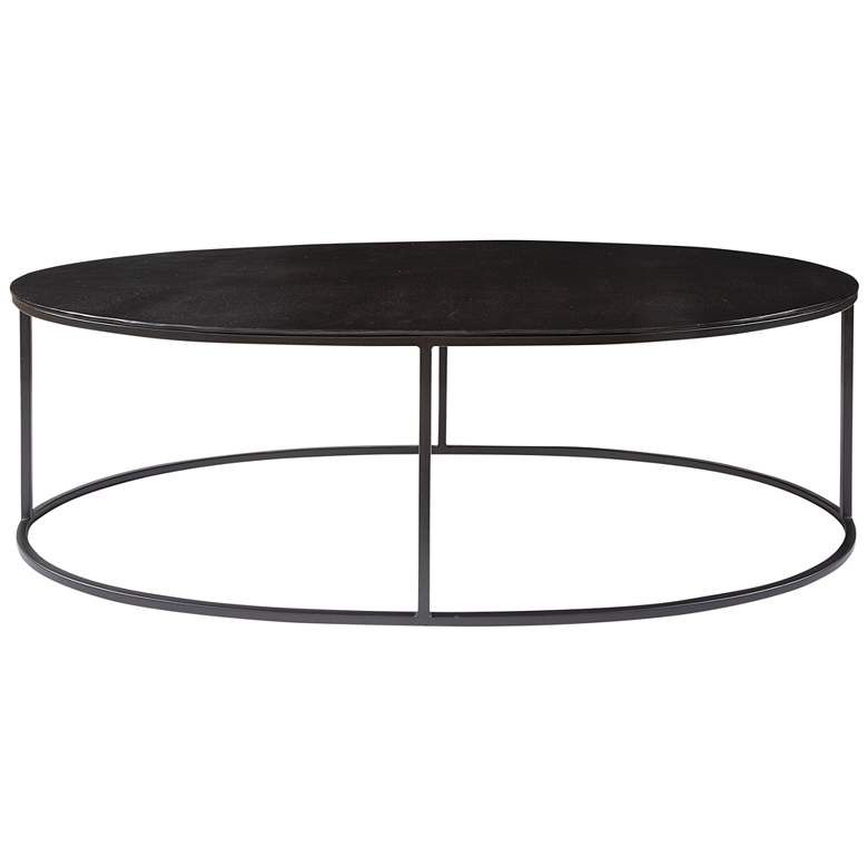 Image 5 Uttermost Coreene 48" Wide Oval Aged Black Iron Coffee Table more views
