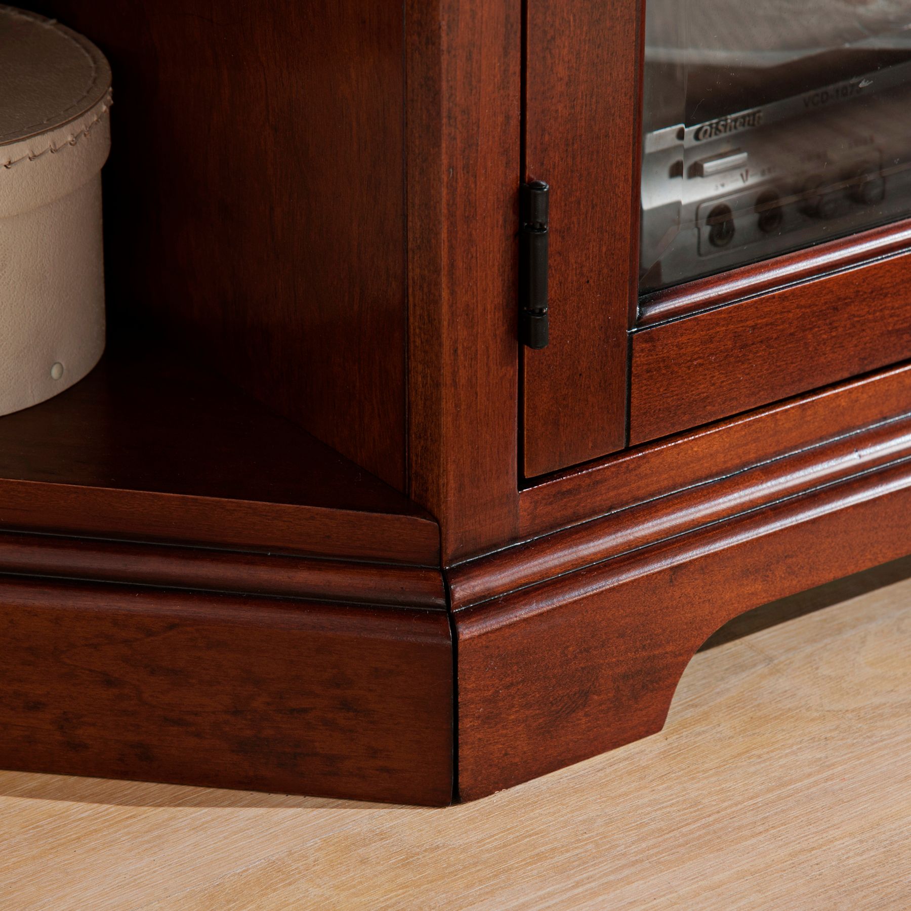 Treble Rich 46" Wide Cherry Wood 2Door Corner TV Stand 38A11