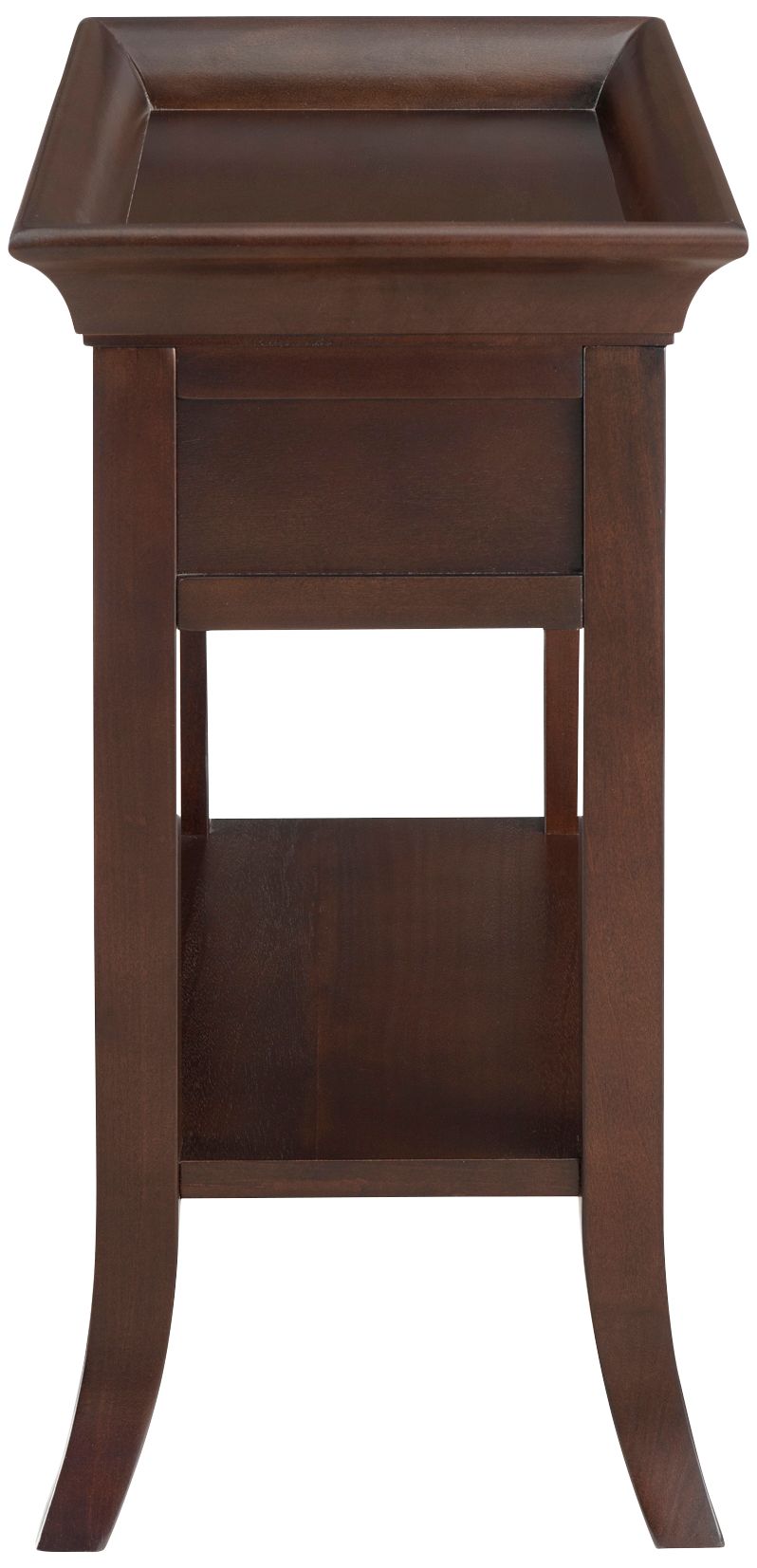 Simpson 13" Wide Chocolate Cherry Tray Edge Chairside Table 38A23