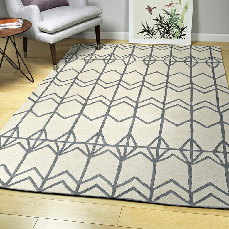 Kaleen Origami ORG05-01 5&#39;x7&#39;6&quot; Ivory Wool Area Rug more views