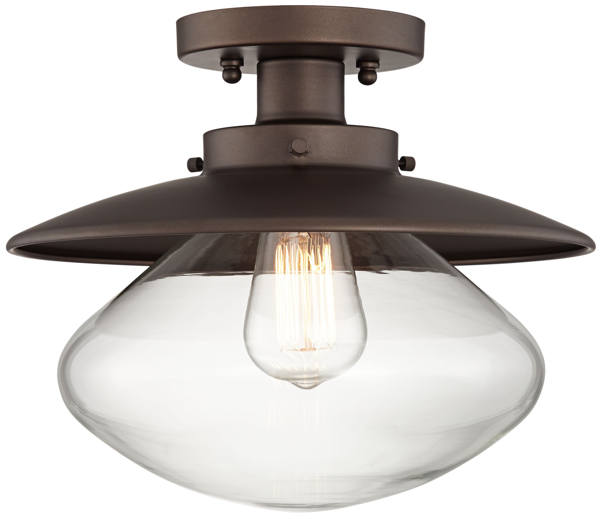 Harlow Modern Farmhouse Glass And Bronze Ceiling Light