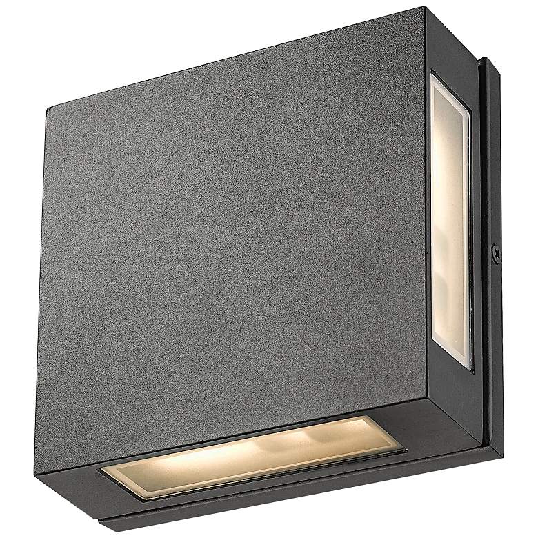 Image 5 Quadrate 9 1/4" High Black 2-Light LED Outdoor Wall Light more views