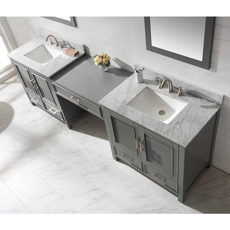Estate 102&quot;W Gray Double Sink Bathroom Vanity Modular Set more views