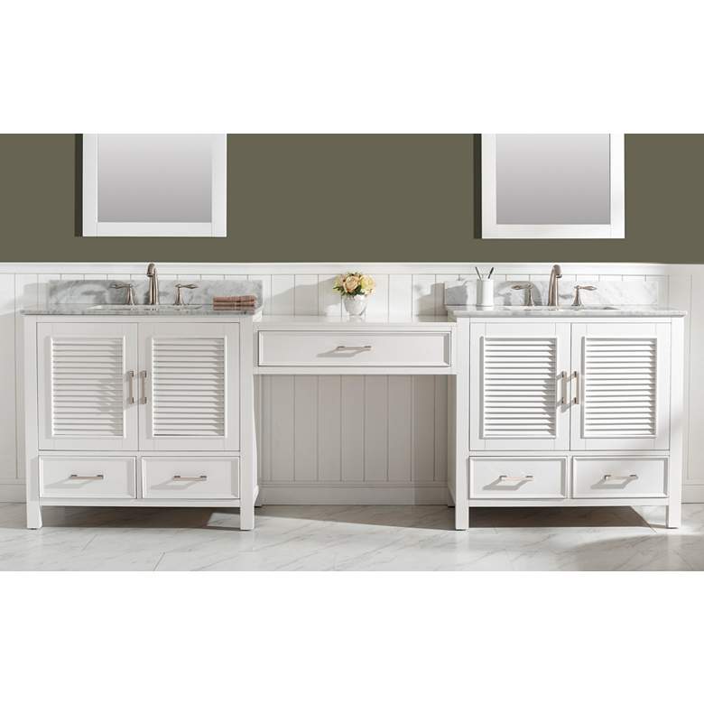 Estate 102&quot;W White Double Sink Bathroom Vanity Modular Set more views