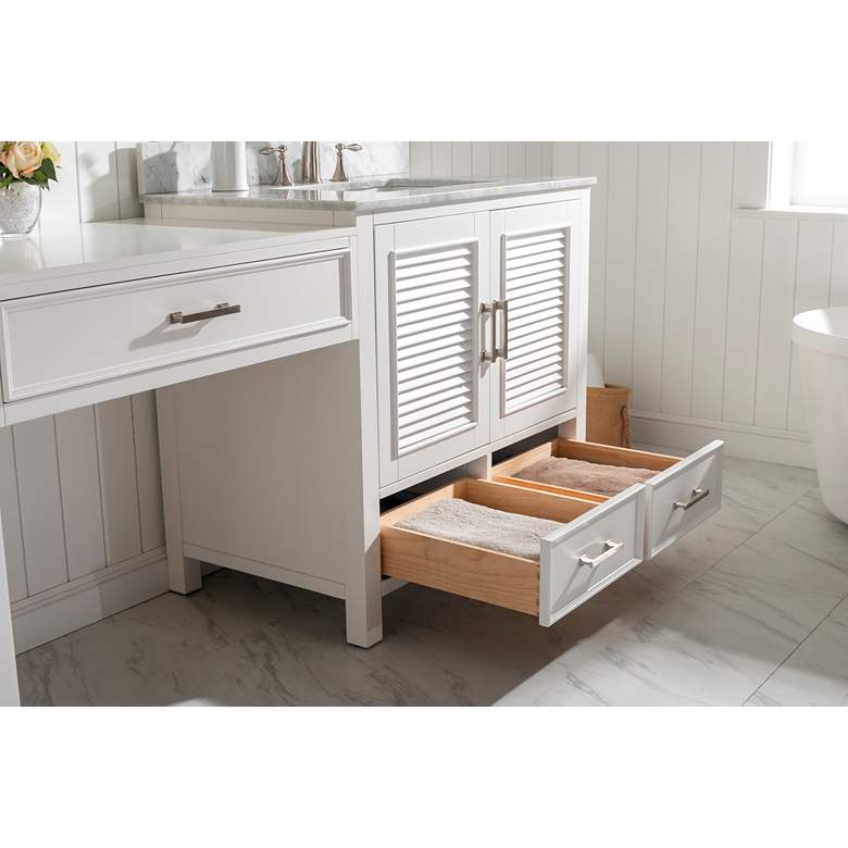 Estate 102&quot;W White Double Sink Bathroom Vanity Modular Set more views