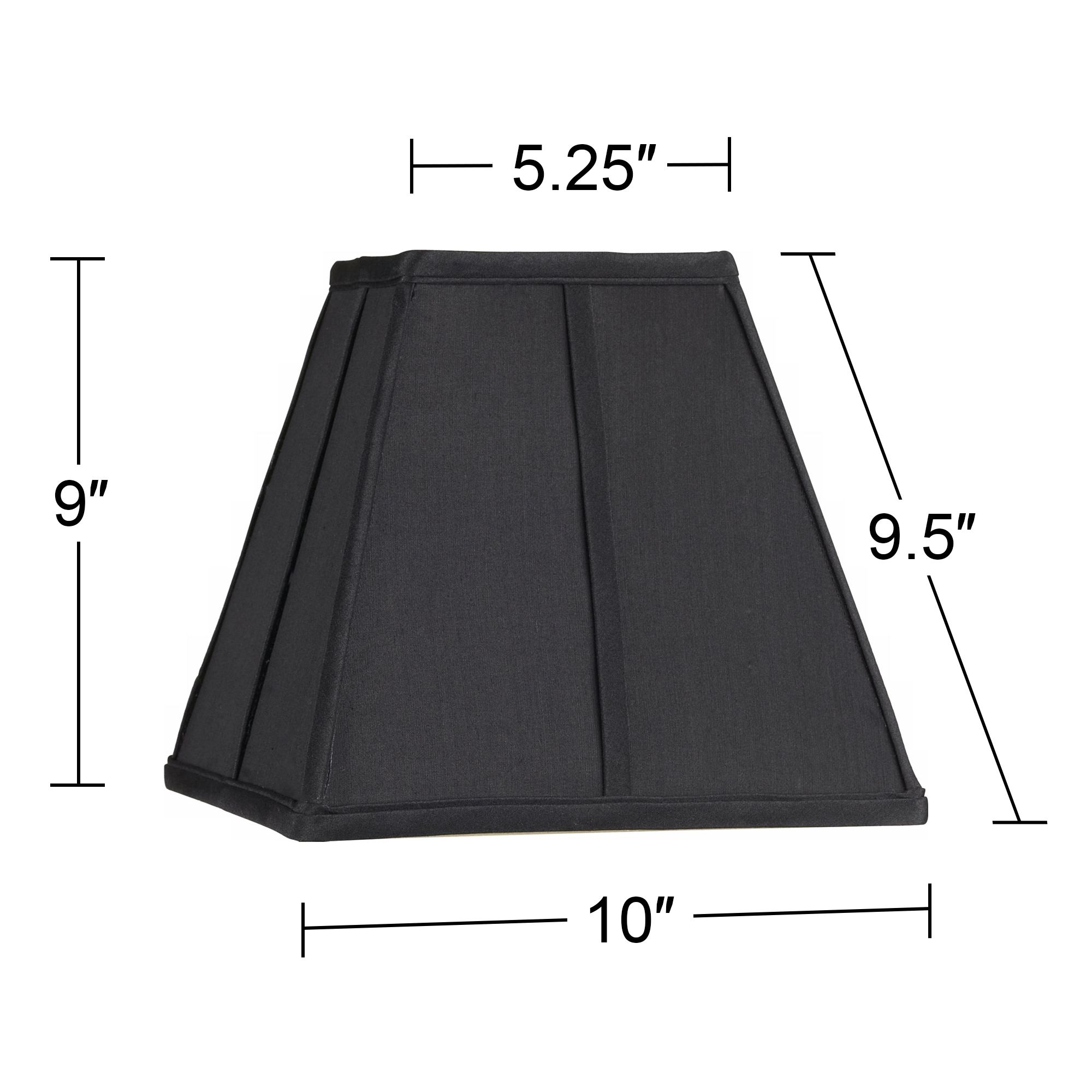 Square Black Lamp Shade 5.25x10x9.5 (Spider) 39970 Lamps Plus