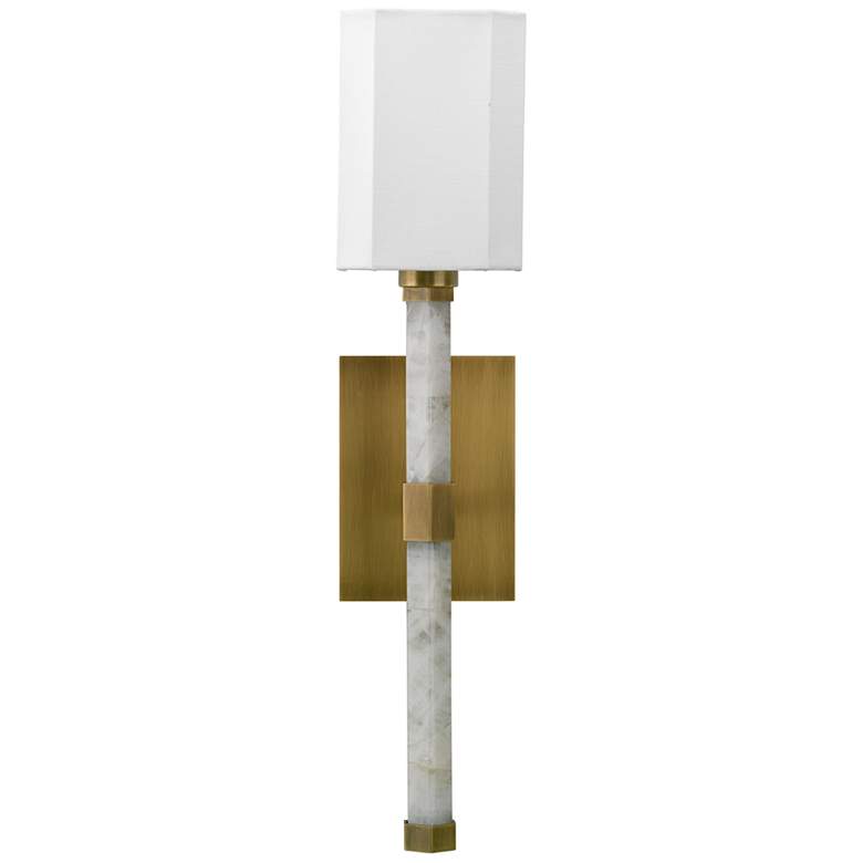 Jamie Young Roman Hexagon 23&quot; High White and Antique Brass Wall Sconce more views