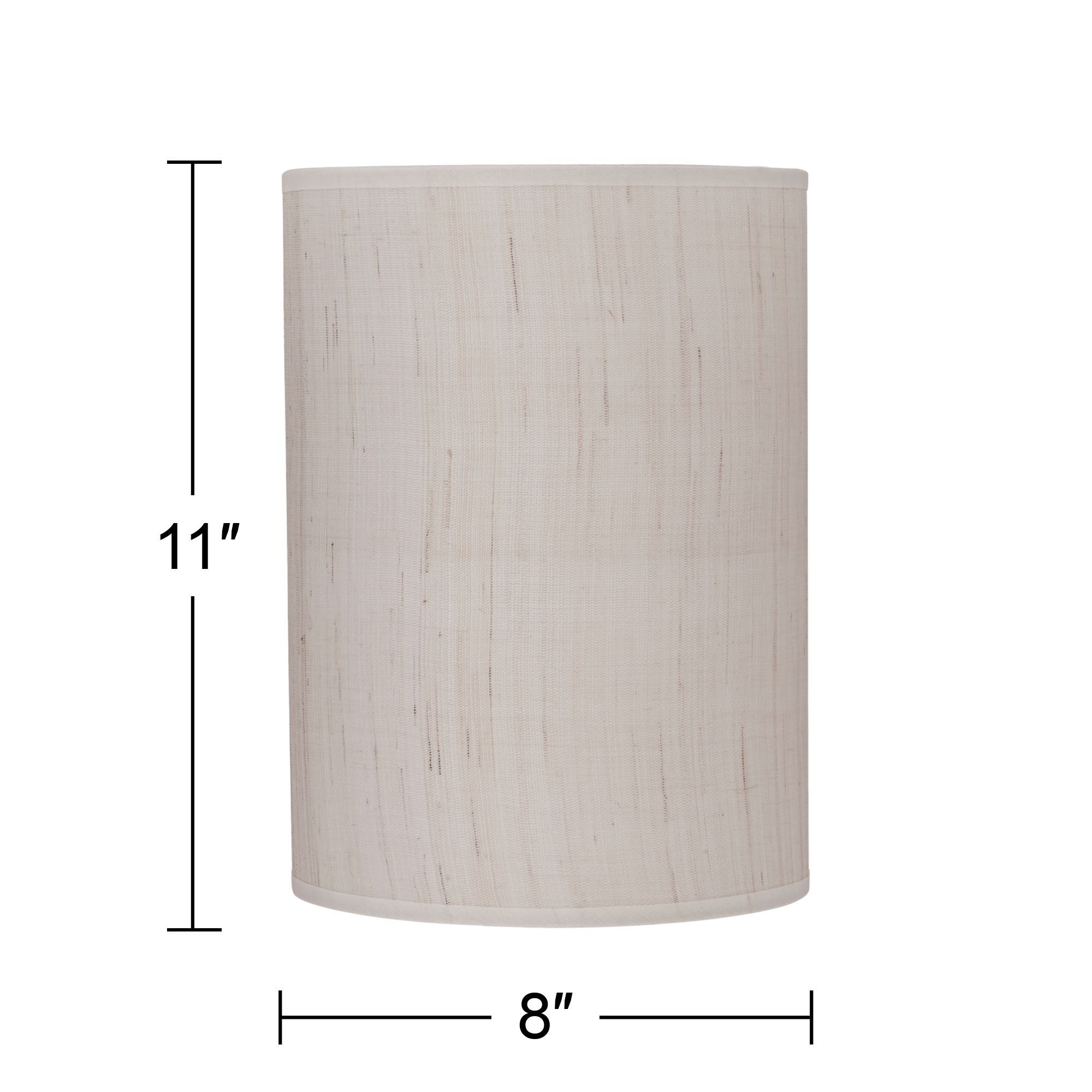 Ivory Linen Drum Cylinder Shade 8x8x11 (Spider) 39E72 Lamps Plus