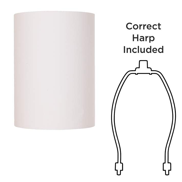 White Cotton Small Drum Cylinder Shade, Narrow Drum Lamp Shade