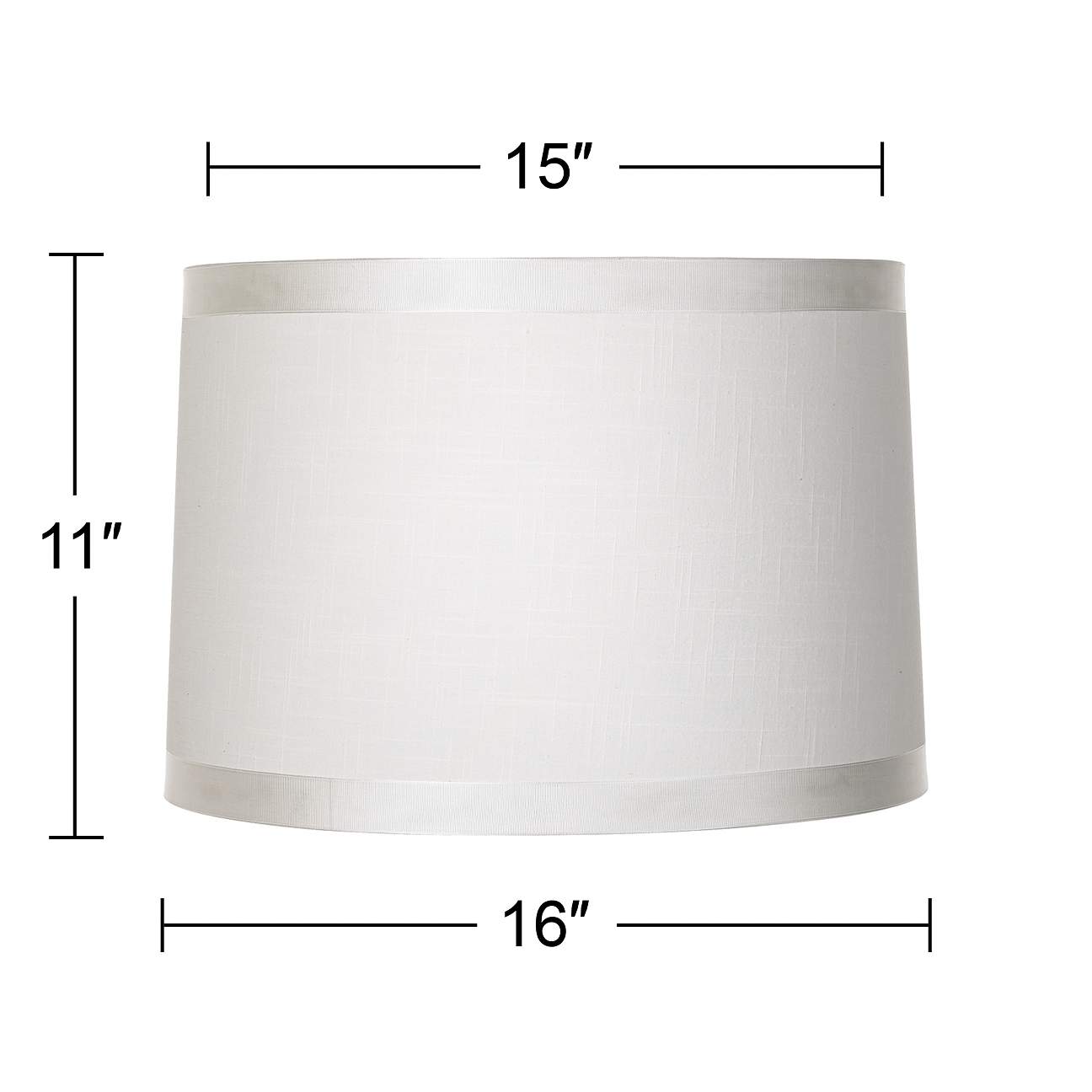 Off White Fabric Drum Shade 15x16x11 (Spider) - #39F48 | Lamps Plus