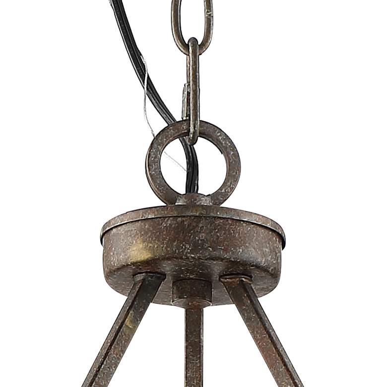 Lillian 27&quot; Wide Gray Wood Ring Wagon Wheel Chandelier more views