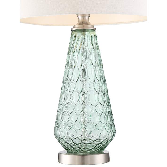 Julia Seafoam Green Glass Table Lamp, Sea Green Glass Table Lamps