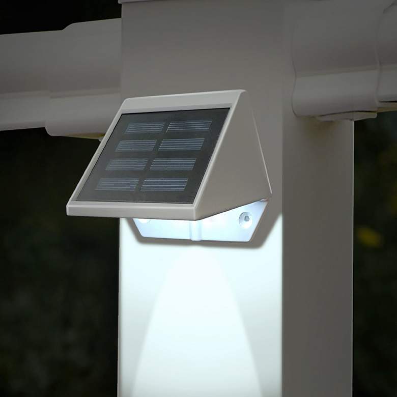 Canarsie 3 1/2&quot; Wide White Outdoor Solar LED Deck Light more views
