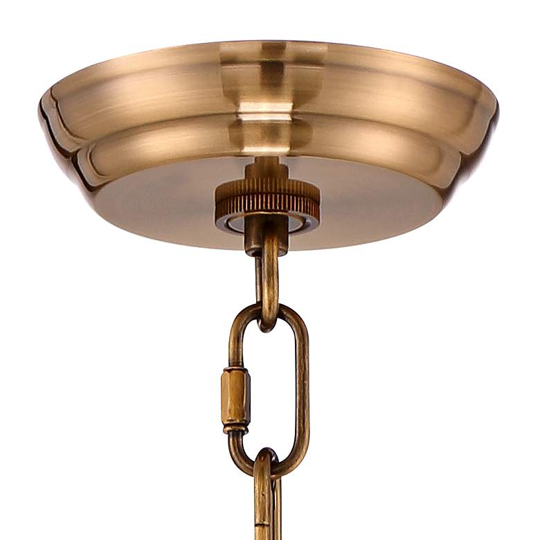 Donovan 13&quot; Wide Antique Brass and Clear Glass Pendant Light more views