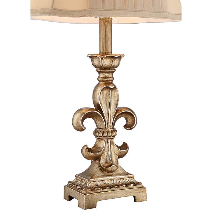 Louis Gold Finish Fleur De Lis Table, Fleur De Lis Table Lamp