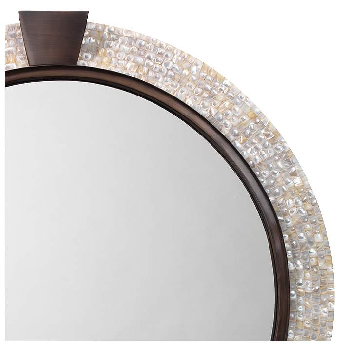 Jamie Young Thea Mother Of Pearl 36, Round Mother Of Pearl Mirror