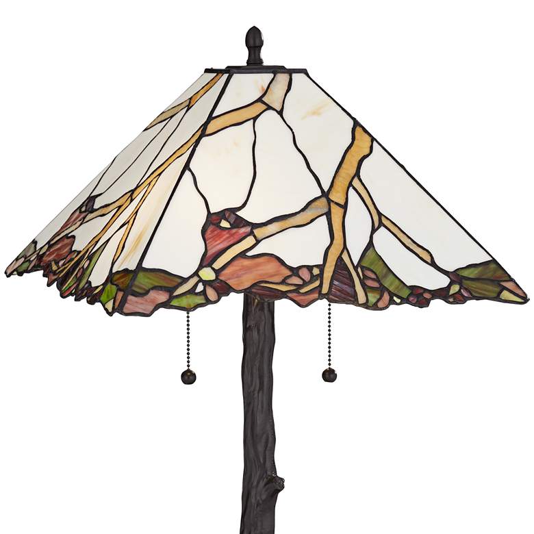 Image 4 Robert Louis Tiffany Cherry Blossom Art Glass Table Lamp more views