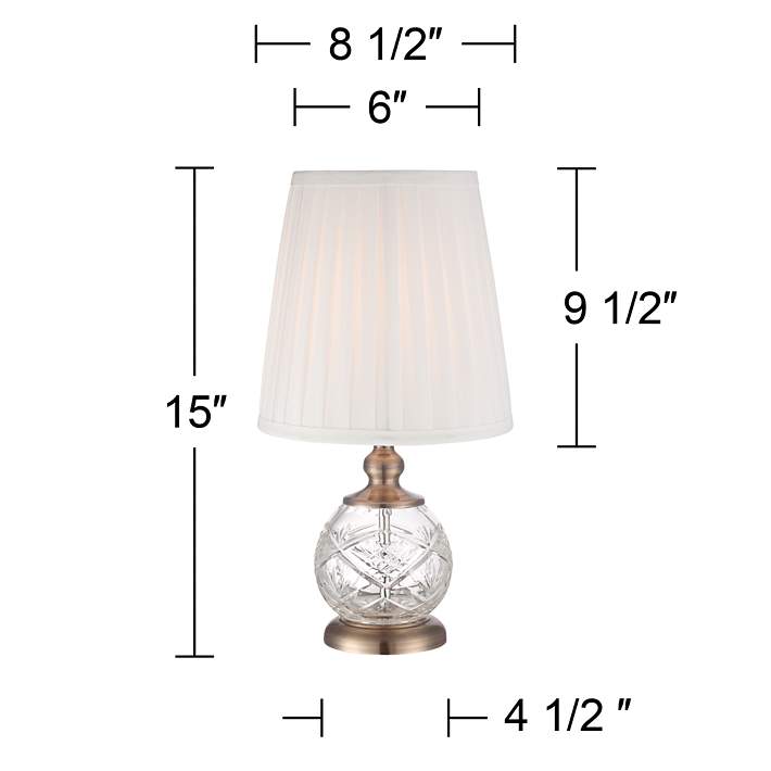 Ida Crystal Sphere And Brass 15 High, Antique Small Crystal Table Lamps For Living Room
