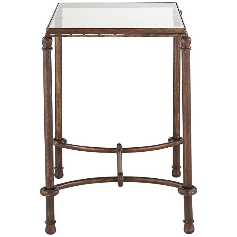 Uttermost 25&quot; Wide Warring Rustic Bronze and Glass End Table more views