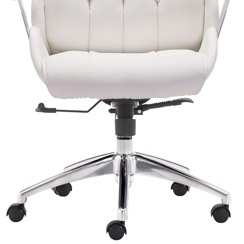 Image 4 Boutique White Faux Leather Adjustable Swivel Office Chair more views