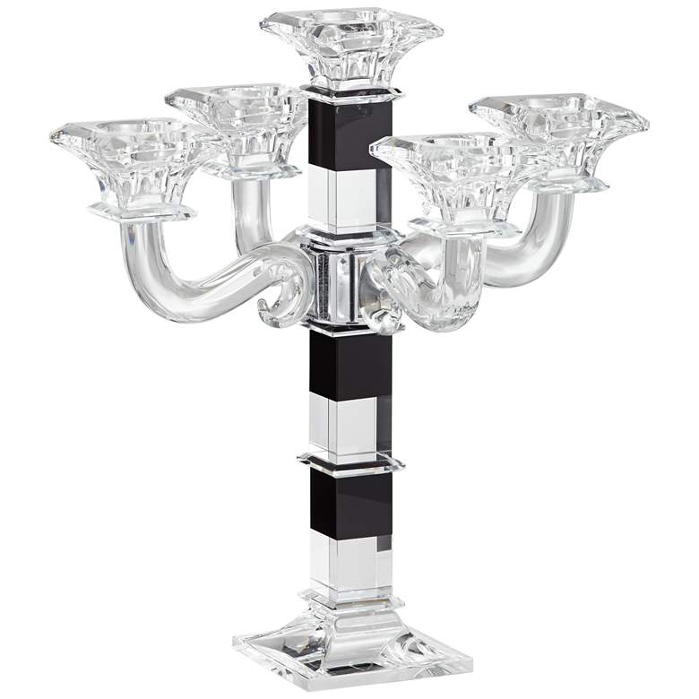 Crystal Black Taper Candle Holder more views