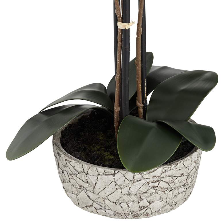 Image 5 Red Orchid 24" High Faux Flower in Gray Pot more views