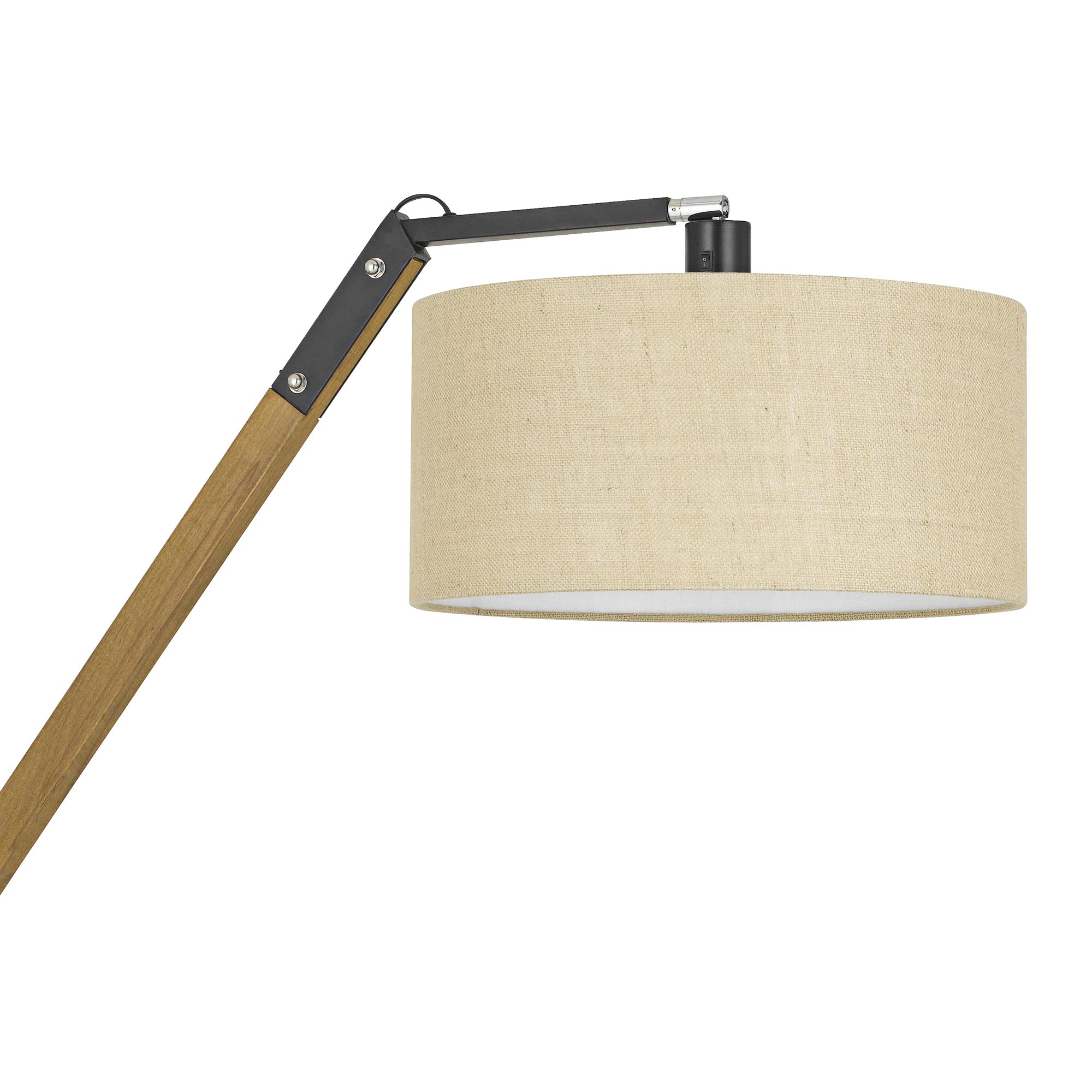 Freeport Matte Black and Wood Arc Floor Lamp - #40V05 | Lamps Plus