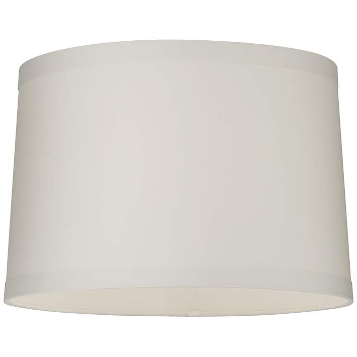 White Linen Drum Lamp Shade 15x16x11, Gray Linen Drum Lamp Shade