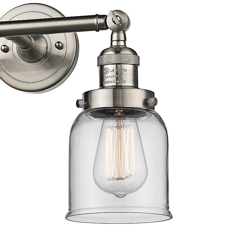 Image 3 Small Bell 10"H Satin Nickel 2-Light Adjustable Wall Sconce more views