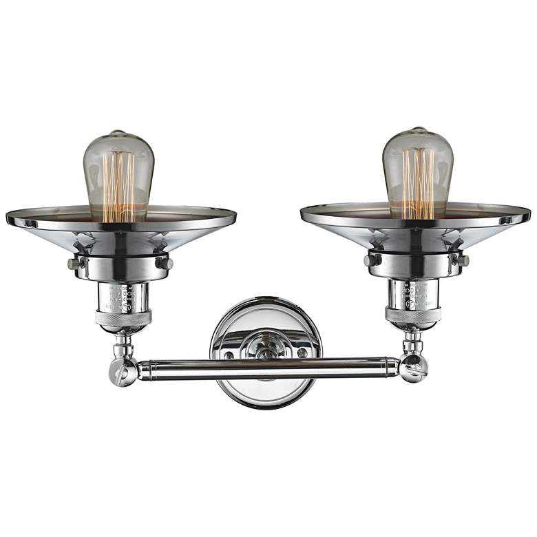 Railroad 8&quot;H Polished Chrome 2-Light Adjustable Wall Sconce more views